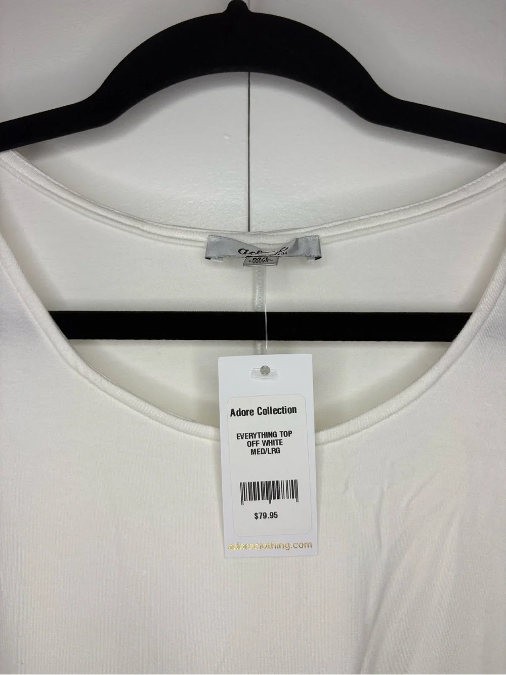 adore White Draped Short Sleeve Women's Top M/L